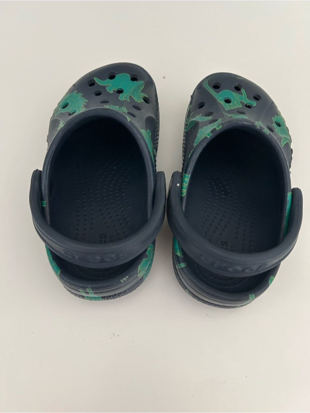 Crocs Dinosaur Slip On Water Sandals Size 8 Navy/Green - Picture 4 of 8